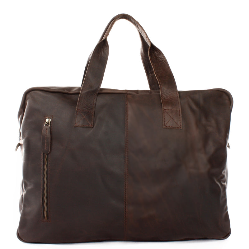 Leconi Weekender kleine Reisetasche Sporttasche vintage Leder dunkelbraun LE2018 Fabrik Onlineshop