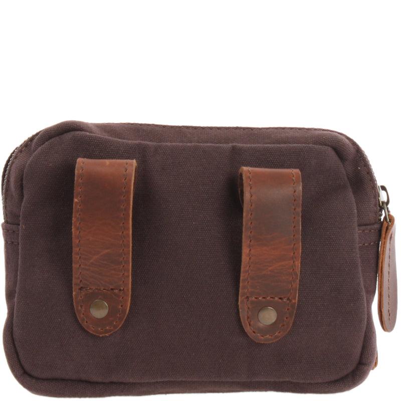Leconi Gürteltasche Bauchtasche Canvas Rindsleder mokka LE3037 Großer Ausverkauf
