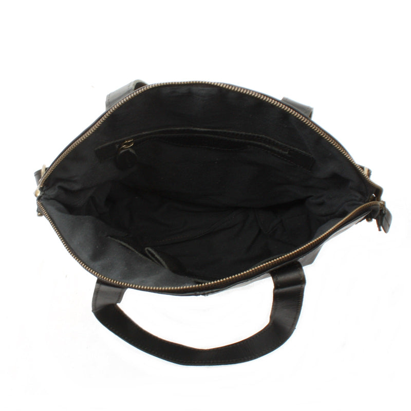 Leconi Shopper Schultertasche Damen Handtasche Ledertasche Henkeltasche Leder schwarz LE0060 Begrenztes Angebot