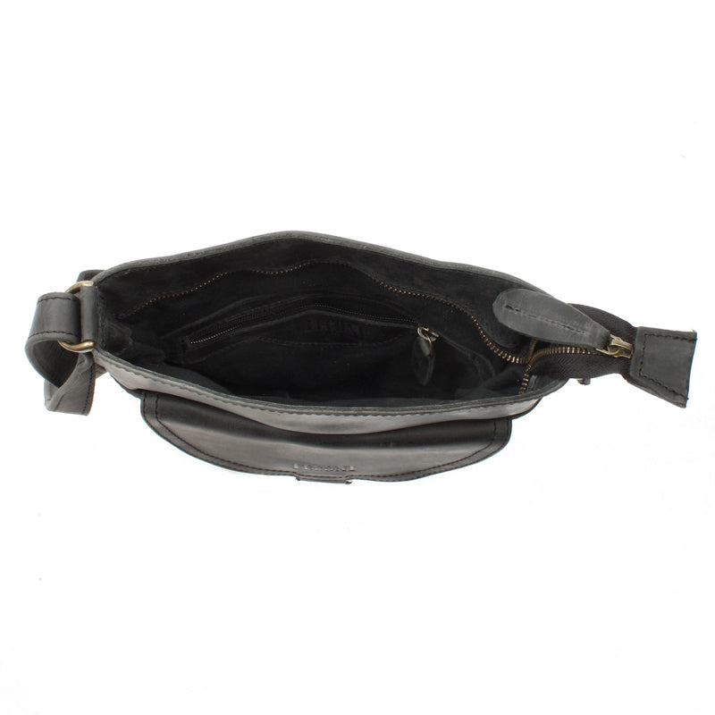 Leconi Umhängetasche Schultertasche Damen Herren Used Look Leder grau LE3072 Online Shopping