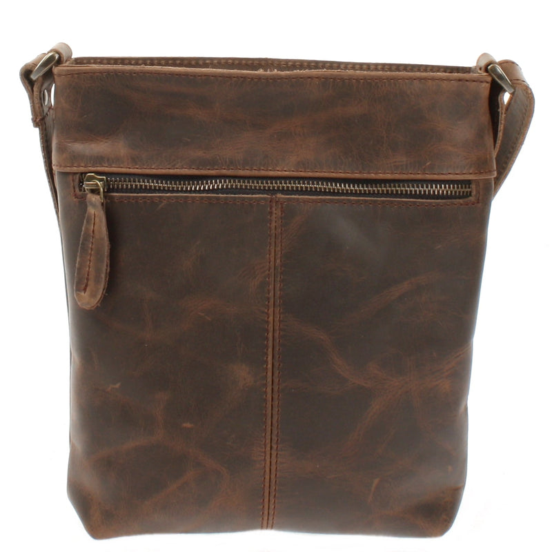 Leconi Umhängetasche Schultertasche Damen Herren Used Look Leder schlamm LE3072 Exklusivangebot