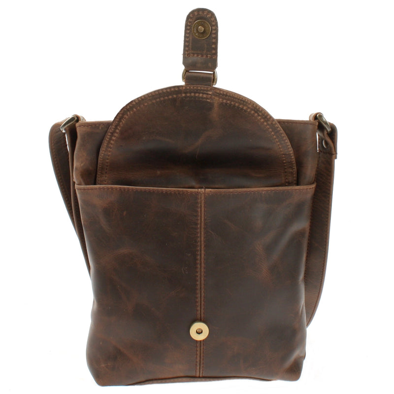 Leconi Umhängetasche Schultertasche Damen Herren Used Look Leder schlamm LE3072 Exklusivangebot