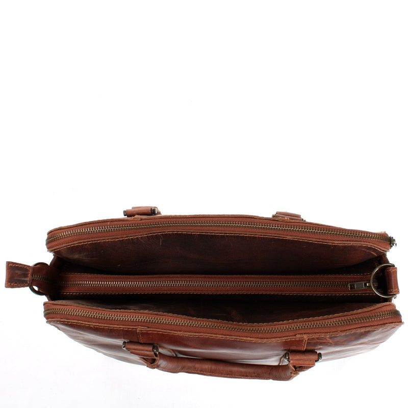 Leconi Umhängetasche Schultertasche Henkeltasche Damentasche Aktentasche Businesstasche Leder kastanie LE3065 Weihnachtsangebot