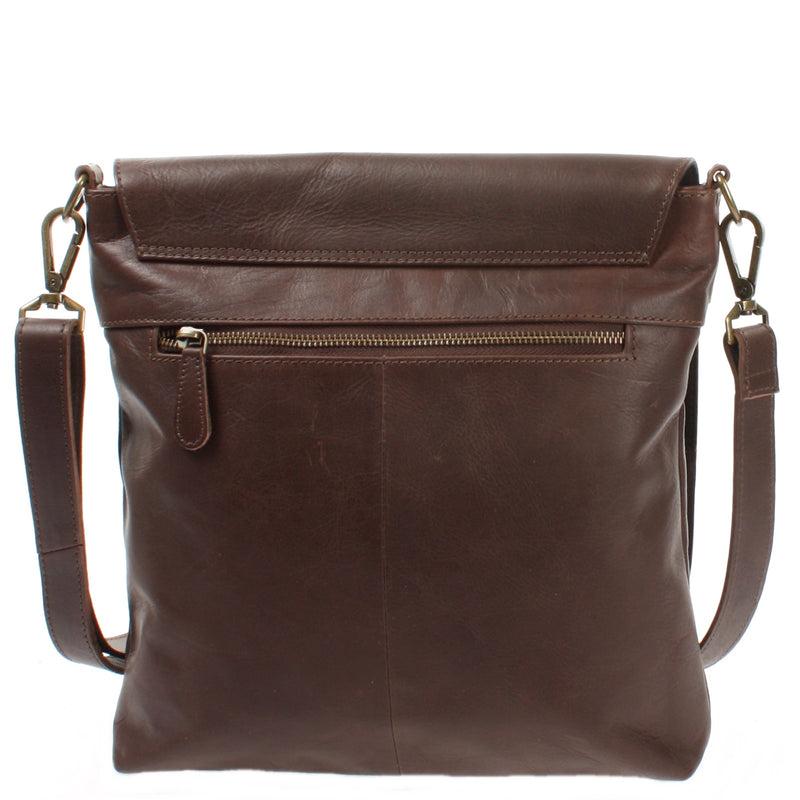 Leconi Umhängetasche Ledertasche Damen Schultertasche Leder dunkelbraun LE3073 Neueste Mode