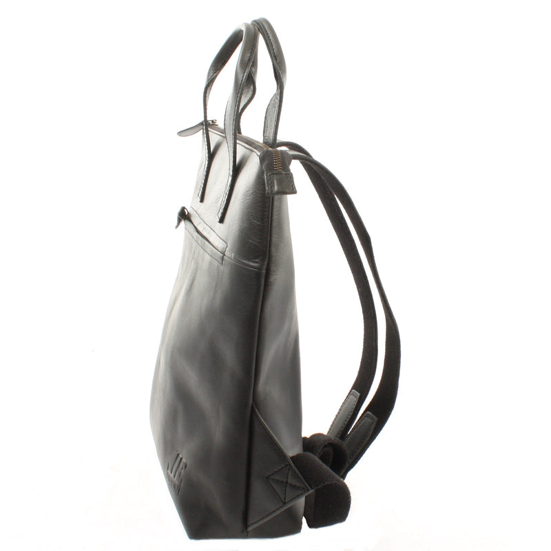 Leconi Rucksack Lederrucksack Freizeitrucksack Damen Herren Leder dunkelgrau LE1031 Online Outlet