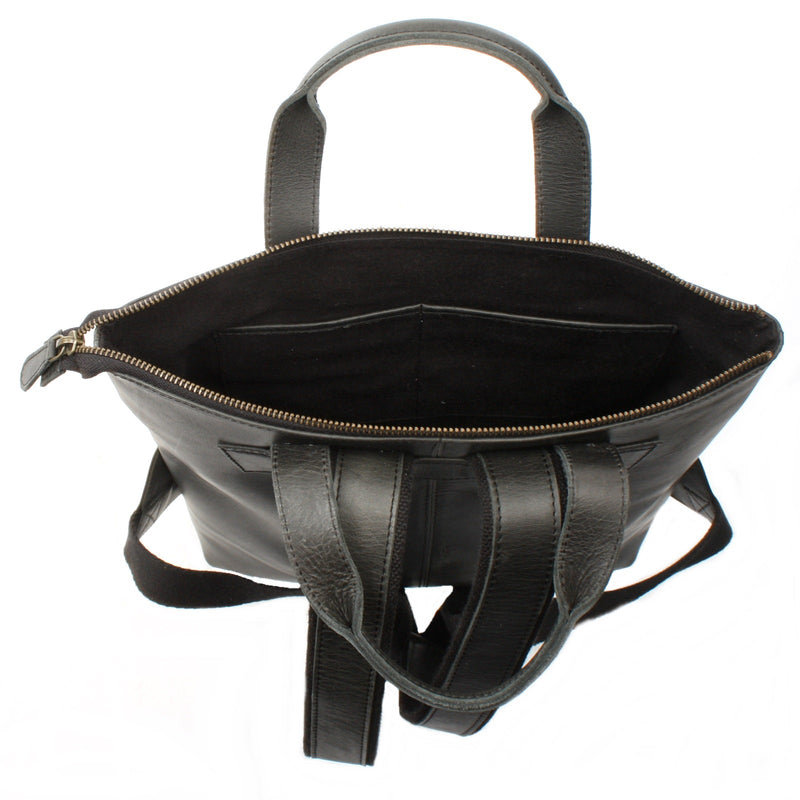 Leconi Rucksack Lederrucksack Freizeitrucksack Damen Herren Leder dunkelgrau LE1031 Online Outlet