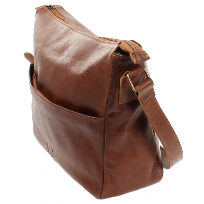 Leconi Umhängetasche Ledertasche Damen Herren Schultertasche Leder braun LE0067 Zeitlich begrenztes Angebot