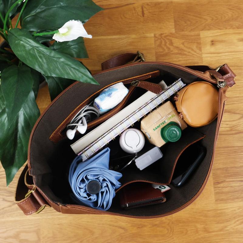 Leconi Umhängetasche Ledertasche Damen Herren Schultertasche Leder braun LE0067 Zeitlich begrenztes Angebot