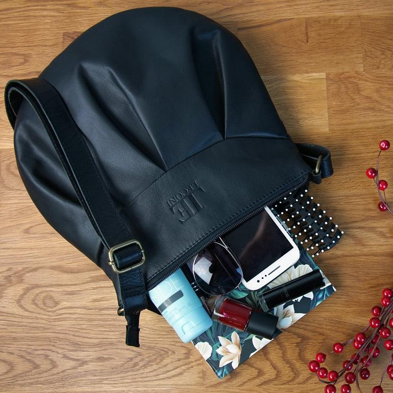 Leconi kleine Umhängetasche Ledertasche Damentasche Schultertasche Leder schwarz LE0070 Große Rabatte