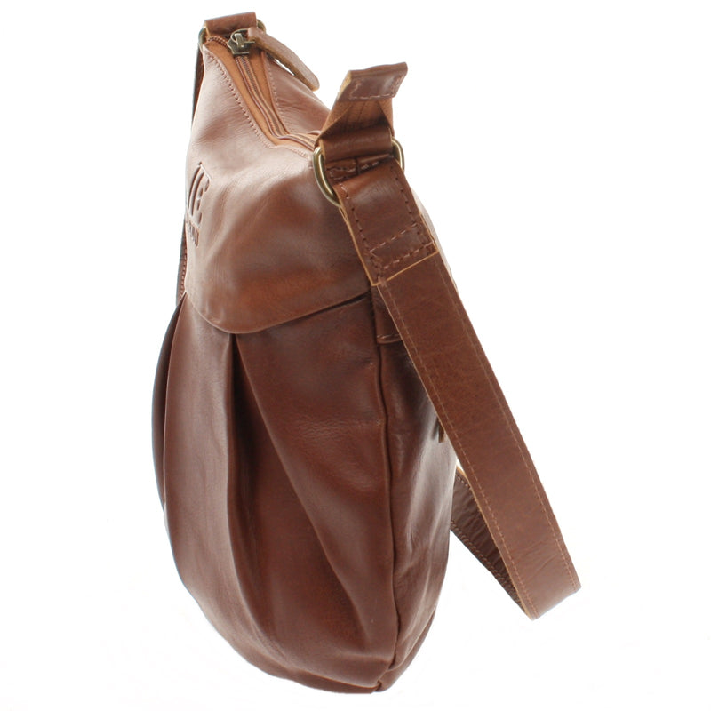 Leconi kleine Umhängetasche Ledertasche Damentasche Schultertasche Leder braun LE0070 Neuheiten
