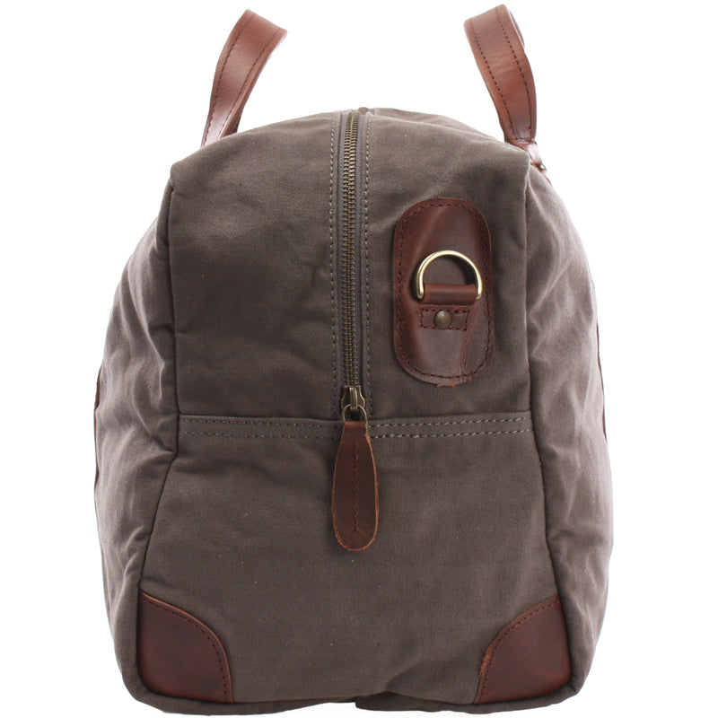 Leconi kleine Reisetasche Handgepäck Canvas Leder grau LE2009 Bestseller