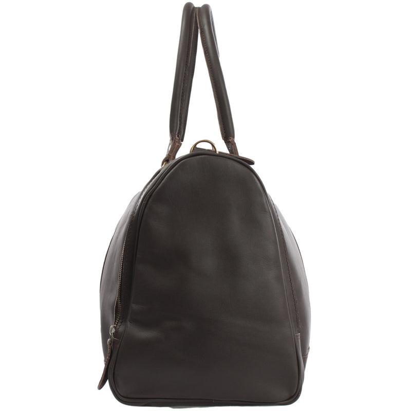Leconi Reisetasche Weekender Sporttasche Ledertasche Damen Herren Leder dunkelbraun LE2017 Räumungsverkauf