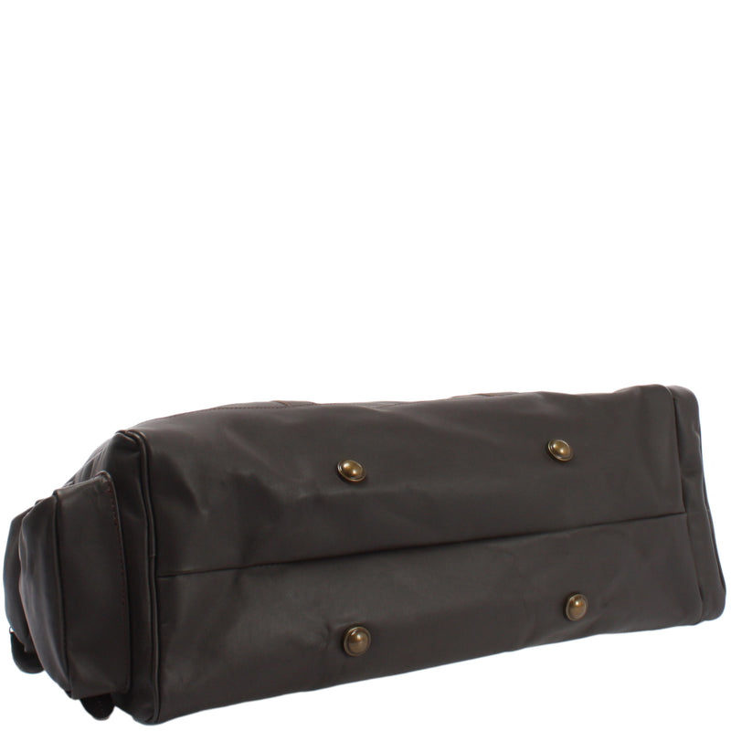 Leconi Reisetasche Weekender Sporttasche Ledertasche Damen Herren Leder dunkelbraun LE2017 Räumungsverkauf