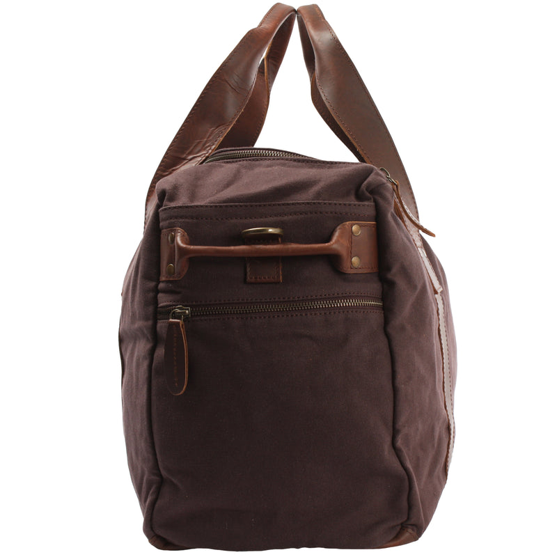 Leconi Weekender Sporttasche Reisetasche Damen Herren Leder Canvas mokka LE2014 Tägliche Deals