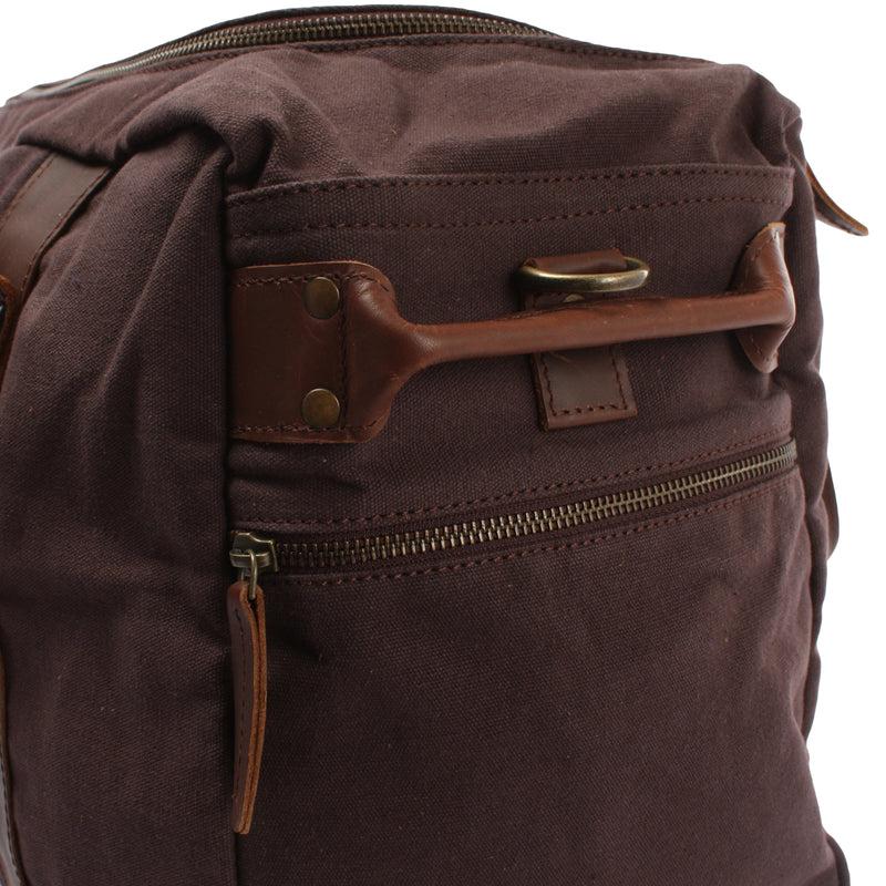 Leconi Weekender Sporttasche Reisetasche Damen Herren Leder Canvas mokka LE2014 Tägliche Deals