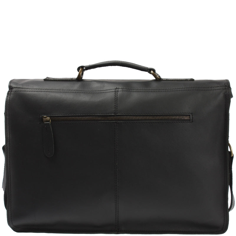 Leconi Aktentasche Businesstasche Messenger Bag Vintage Leder schwarz LE3008 Sonderangebote