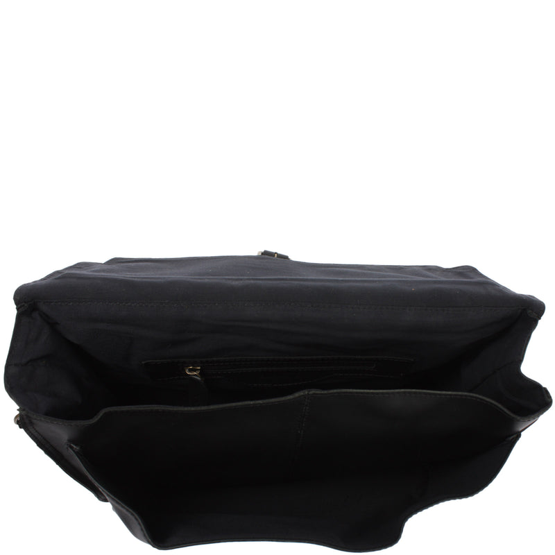 Leconi Aktentasche Businesstasche Messenger Bag Vintage Leder schwarz LE3008 Sonderangebote