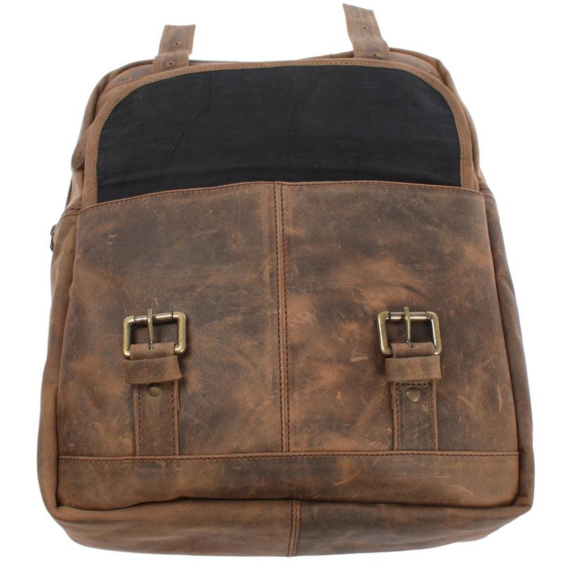 Leconi Rucksack Freizeitrucksack Lederrucksack Leder schlamm LE1018 Super Sparpreis