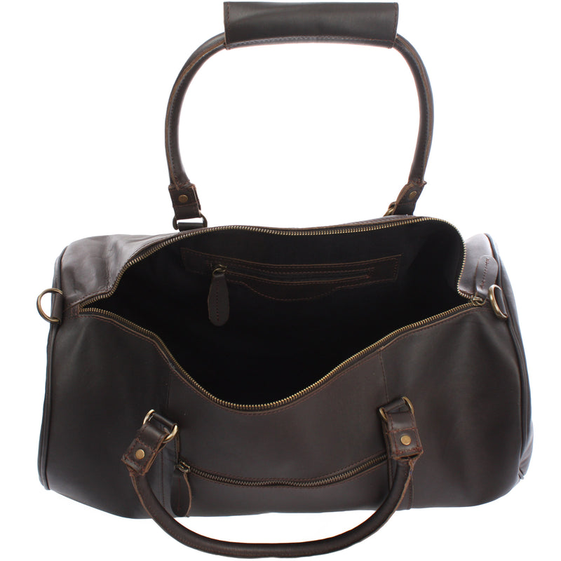 Leconi Weekender Reisetasche Sporttasche vintage Leder dunkelbraun LE2004 Kostenlose Rückgabe