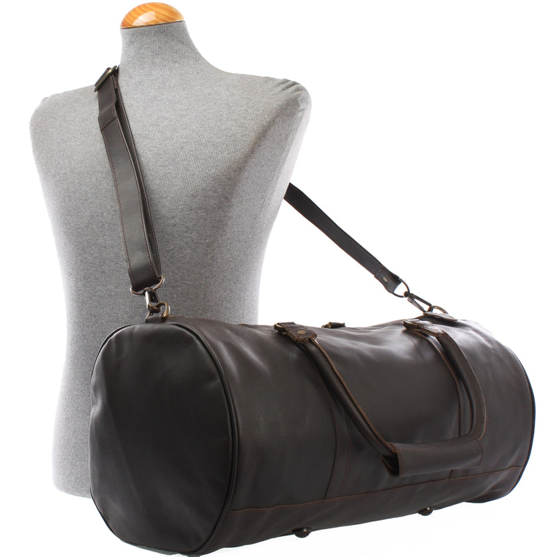 Leconi Weekender Reisetasche Sporttasche vintage Leder dunkelbraun LE2004 Kostenlose Rückgabe