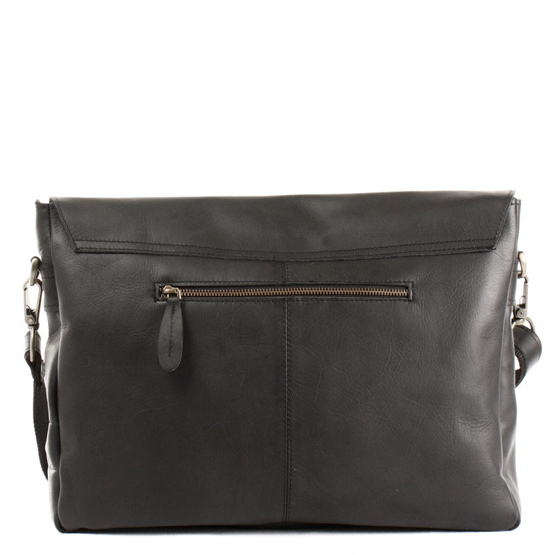 Leconi Messenger Bag Collegetasche DIN A4 Kuriertasche Leder schwarz LE3032 Begrenzte Freigabe