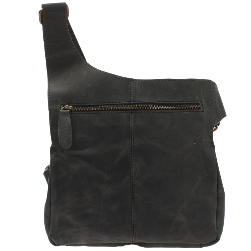 Leconi Umhängetasche Schultertasche Crossbag Damen Herren Leder grau LE3015 Letzte 3 Tage
