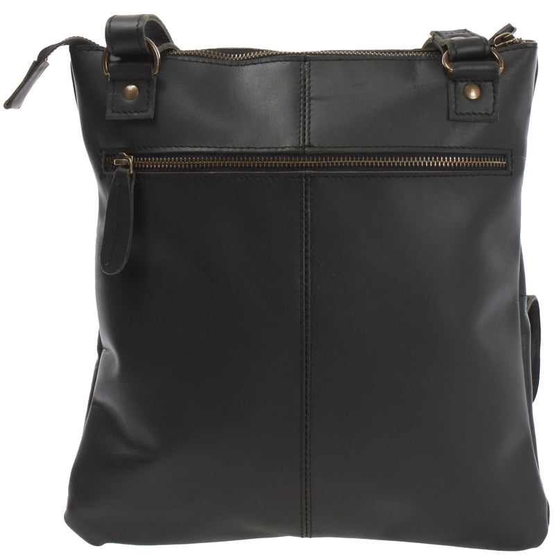 Leconi Umhängetasche Schultertasche Damen Herren Used Look Leder schwarz LE3011 JETZT KAUFEN