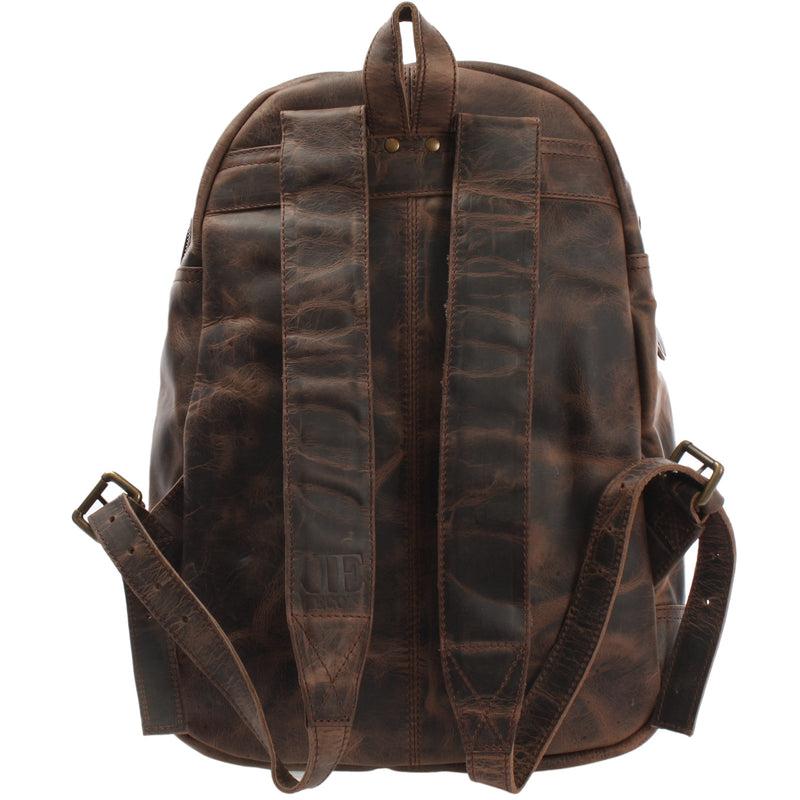 Leconi Rucksack Lederrucksack Freizeitrucksack Damen Herren Leder schlamm LE1017 Nur für heute