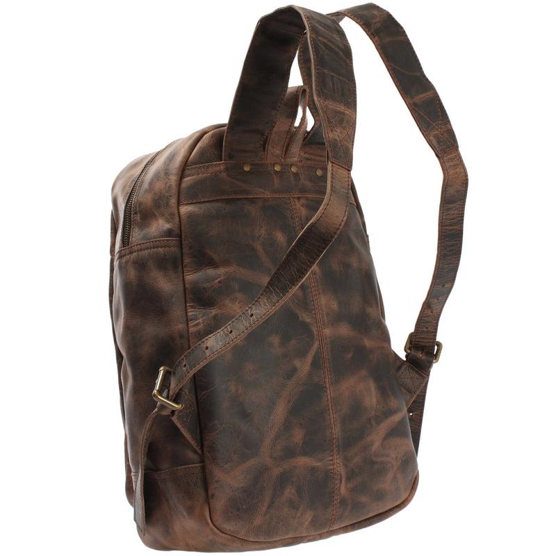 Leconi Rucksack Lederrucksack Freizeitrucksack Damen Herren Leder schlamm LE1017 Nur für heute