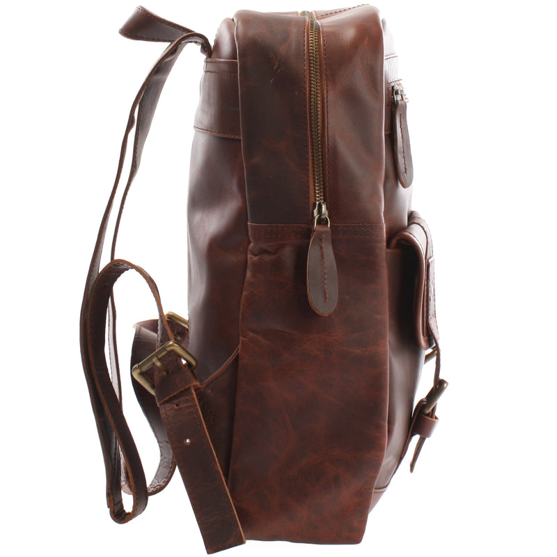Leconi Lederrucksack Freizeitrucksack Wanderrucksack Leder braun LE1018 Sonderangebot der Fabrik
