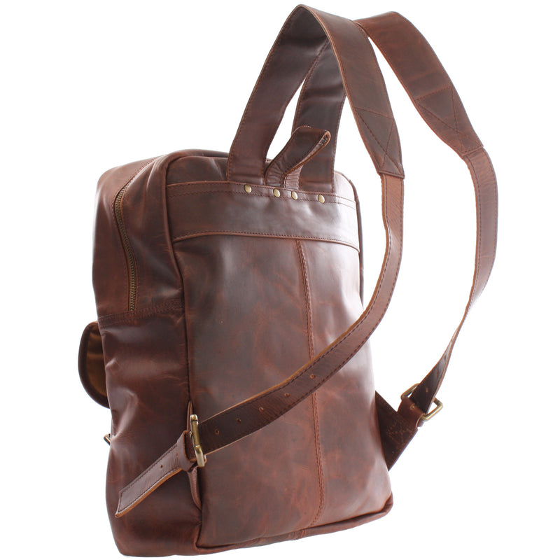 Leconi Lederrucksack Freizeitrucksack Wanderrucksack Leder braun LE1018 Sonderangebot der Fabrik