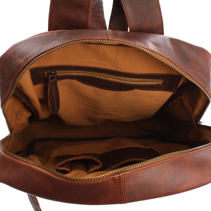 Leconi Lederrucksack Freizeitrucksack Wanderrucksack Leder braun LE1018 Sonderangebot der Fabrik