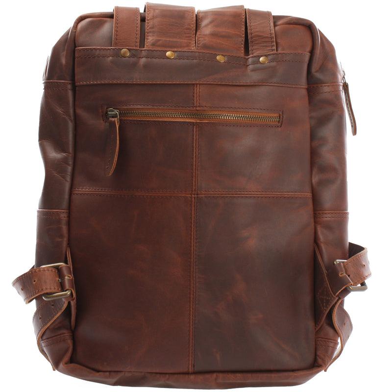 Leconi Lederrucksack Freizeitrucksack Damen Herren DIN A4 Leder braun LE1019 Vierteljährliche Förderung
