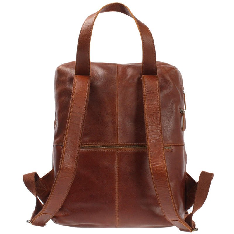 Leconi großer Rucksack Lederrucksack Freizeitrucksack Damen Herren Leder braun LE1020 Bis zu 55% Rabatt