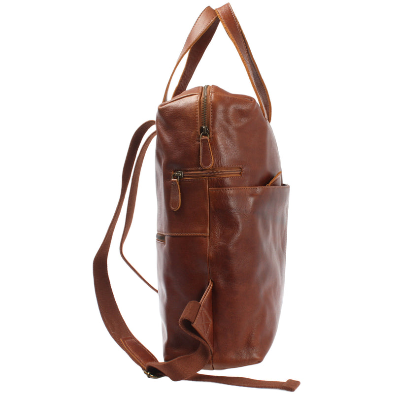 Leconi großer Rucksack Lederrucksack Freizeitrucksack Damen Herren Leder braun LE1020 Bis zu 55% Rabatt