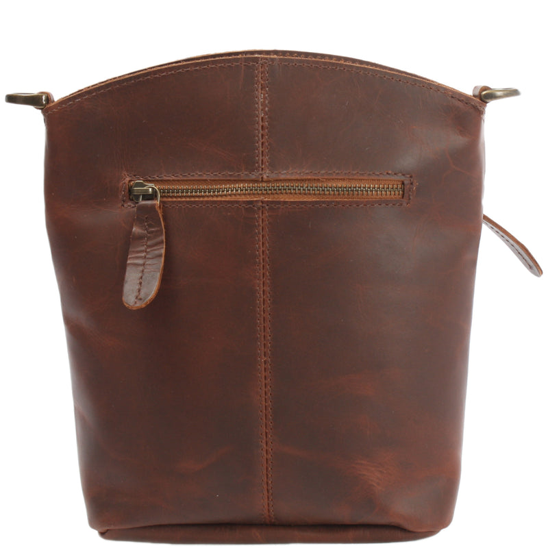Leconi kleine Umhängetasche Schultertasche Freizeittasche Leder braun LE3049 Super Rabatt