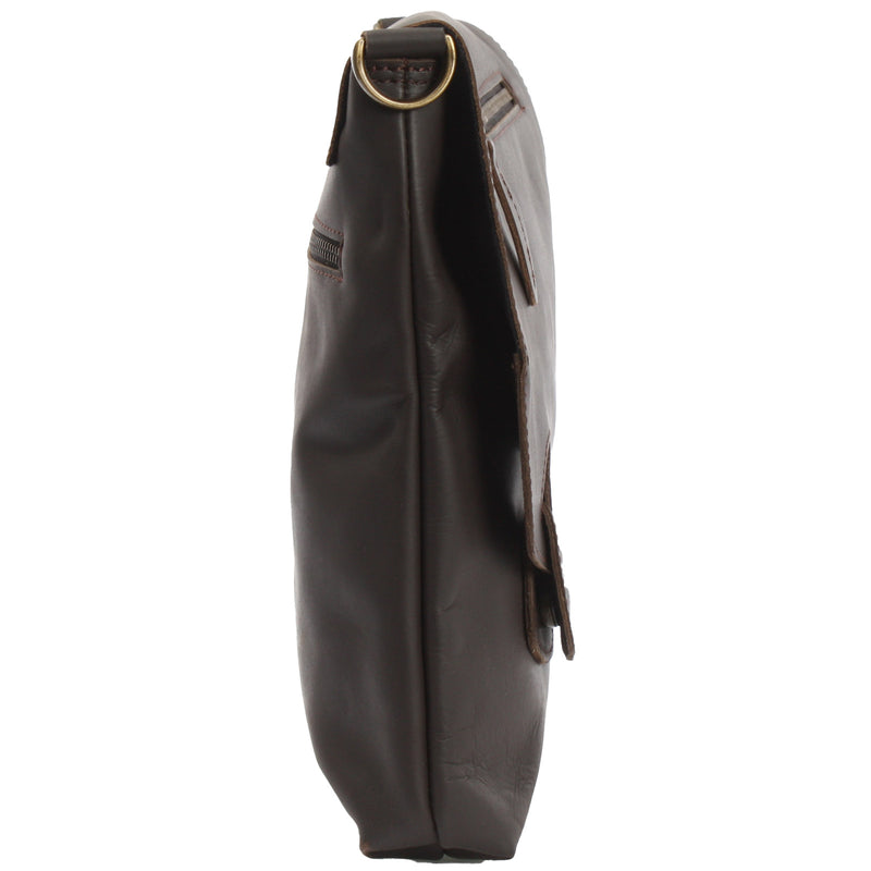 Leconi Umhängetasche Ledertasche Schultertasche Leder dunkelbraun LE3027 Riesige Rabatte