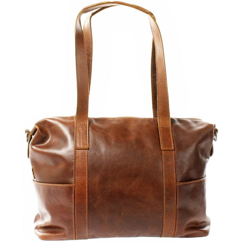 Leconi Shopper Schultertasche Henkeltasche Damen Handtasche Leder braun LE0061 Fabrikladen