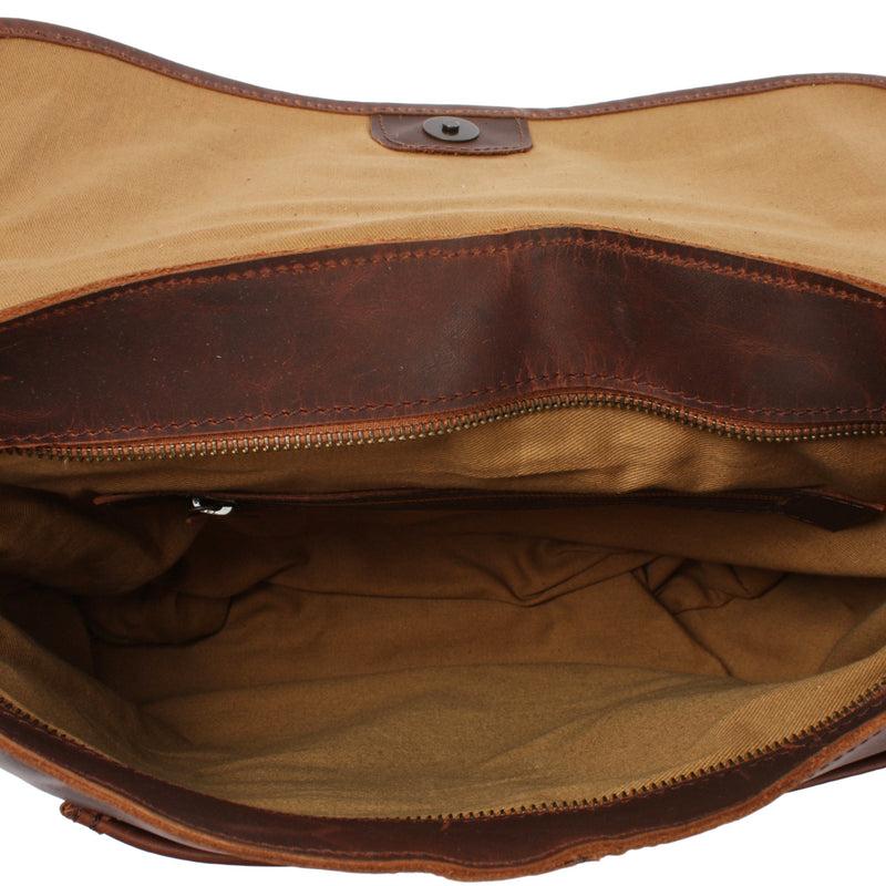 Leconi Umhängetasche Damen Schultertasche Damentasche Handtasche Leder braun LE3053 Black Friday Preise