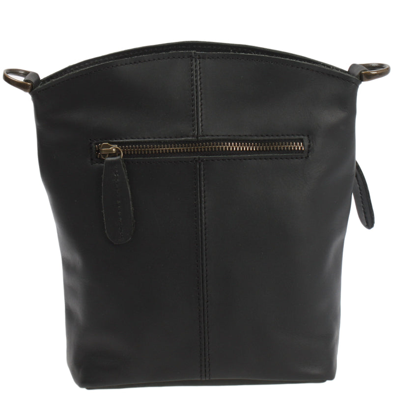Leconi kleine Umhängetasche Schultertasche Freizeittasche Leder schwarz LE3049 Im Verkauf