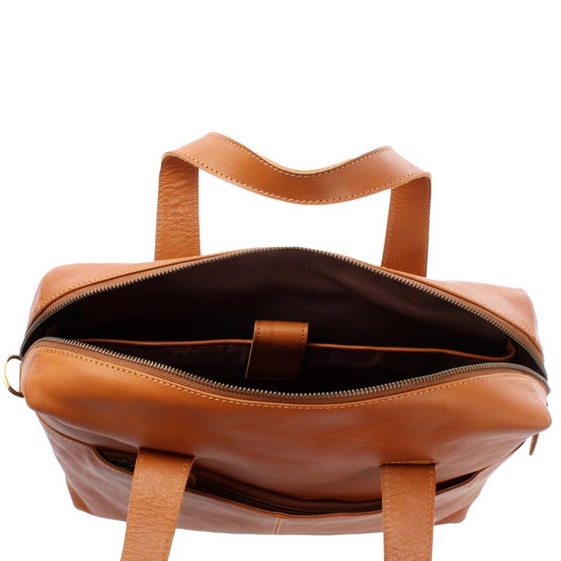 Leconi Schultertasche Henkeltasche Shopper Handtasche Damen Leder cognac LE0059 50% Rabatt für begrenzte Zeit