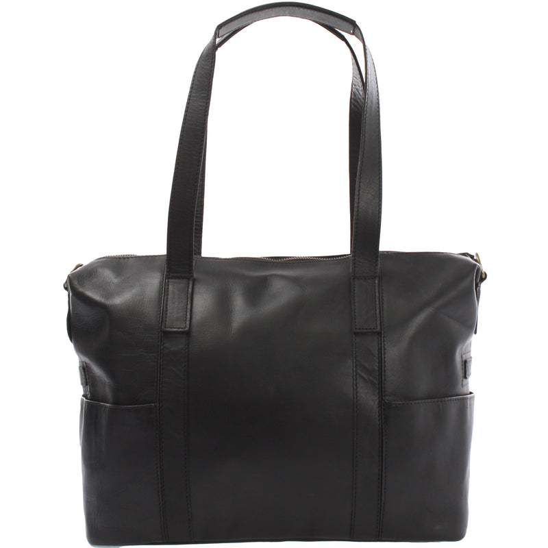 Leconi Shopper Schultertasche Henkeltasche Damen Handtasche Leder schwarz LE0061 2025