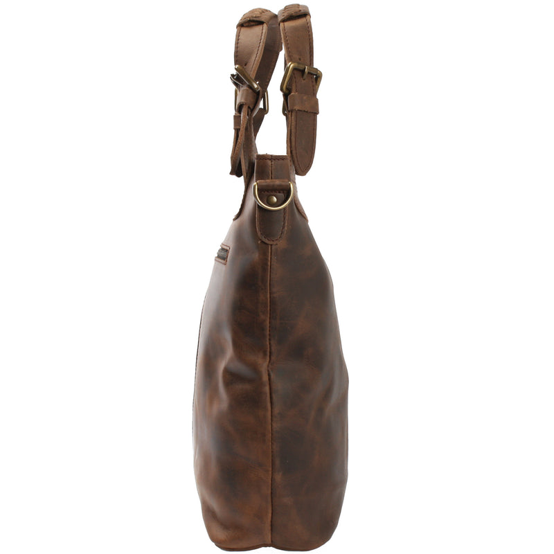 Leconi Umhängetasche Schultertasche Henkeltasche Damentasche Leder schlamm LE0054 Outlet