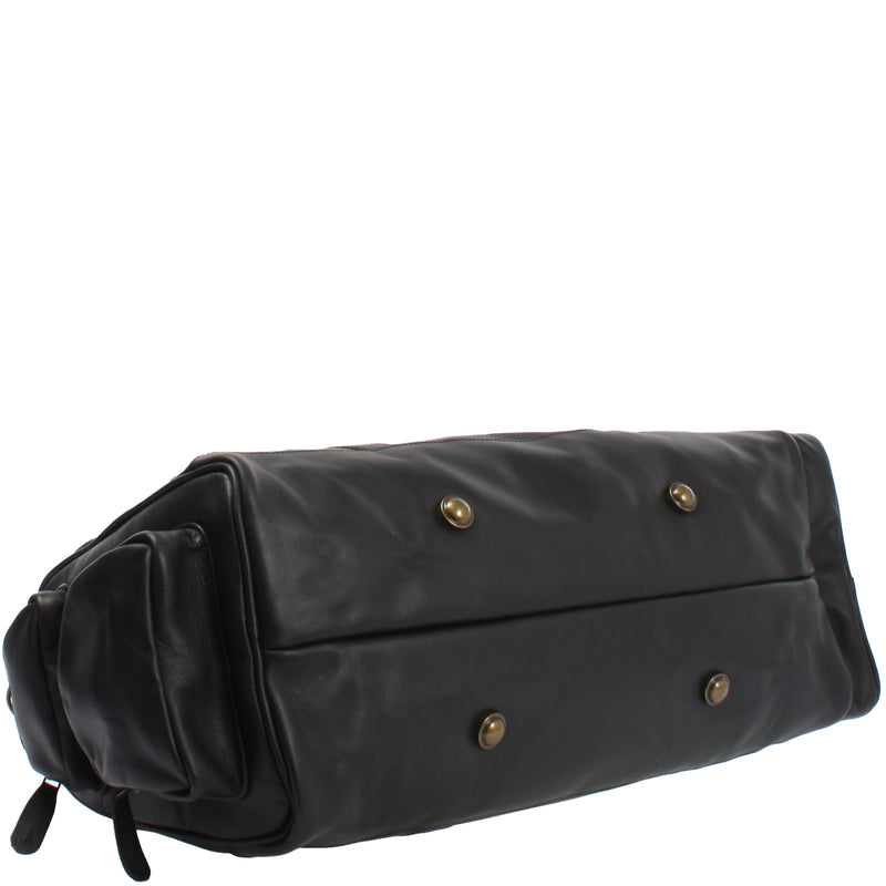 Leconi Reisetasche Weekender Sporttasche Ledertasche Damen Herren Leder schwarz LE2017 Angebote