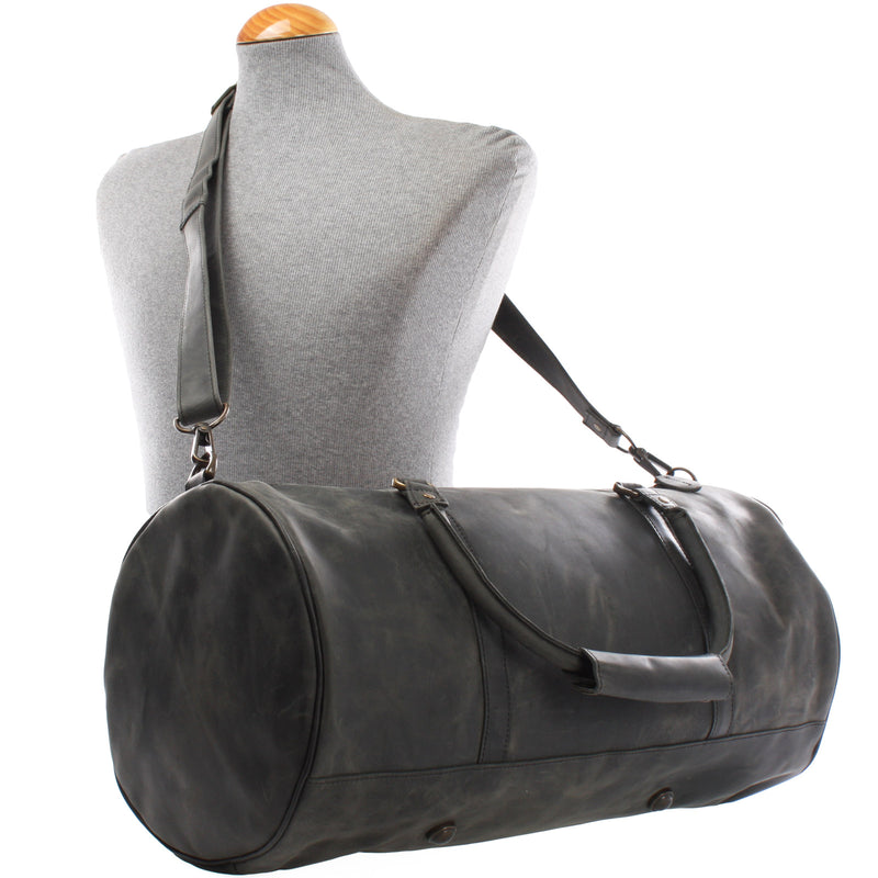 Leconi Weekender Reisetasche Sporttasche vintage Leder grau LE2004 Schlussverkauf