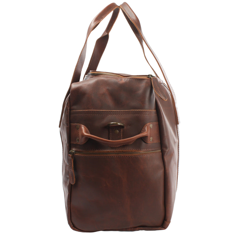 Leconi Weekender Sporttasche Reisetasche Ledertasche Damen Herren Leder braun LE2014 Blitzverkäufe