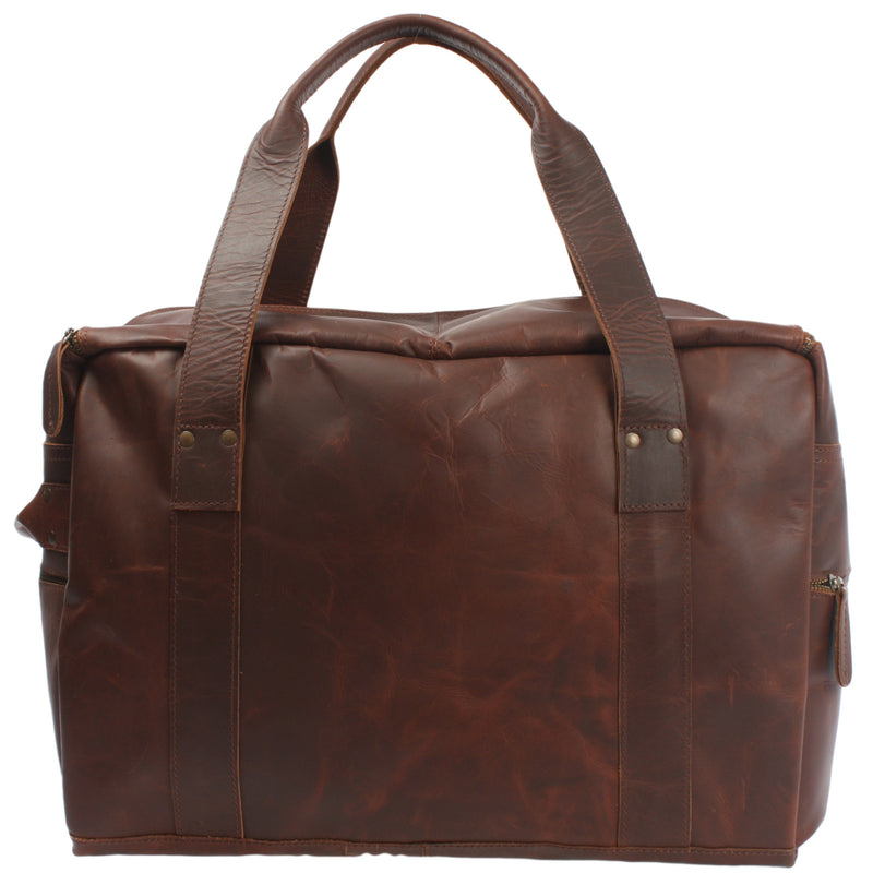 Leconi Weekender Sporttasche Reisetasche Ledertasche Damen Herren Leder braun LE2014 Blitzverkäufe