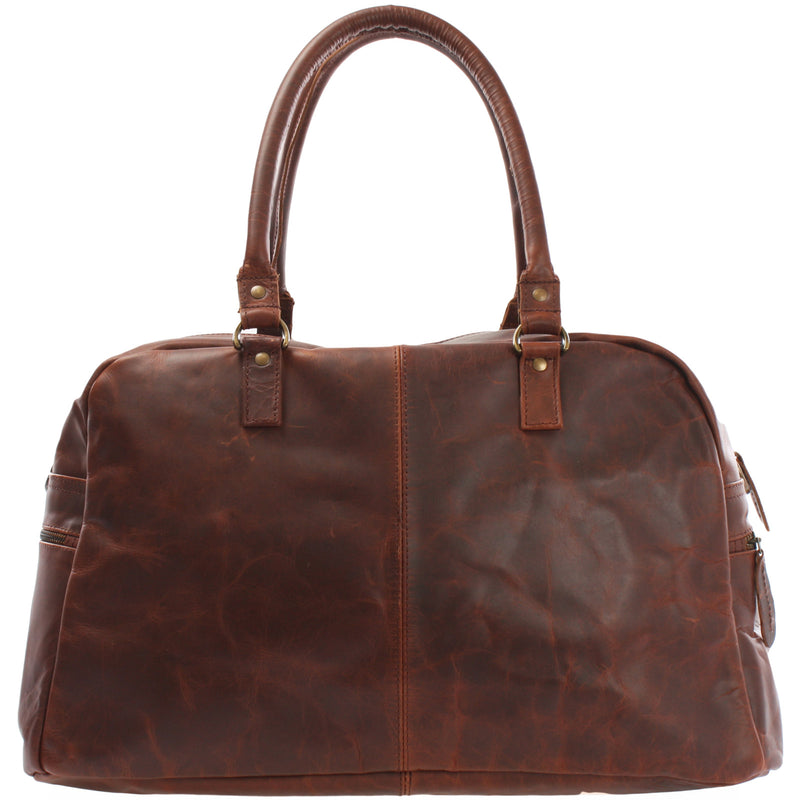 Leconi kleine Reisetasche Handgepäck Weekender Leder braun LE2023 Kostenloser Versand