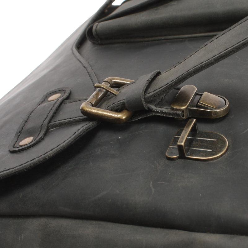 Leconi Messenger Bag Collegetasche DIN A4 Kuriertasche Leder grau LE3032 Fabrik Onlineshop