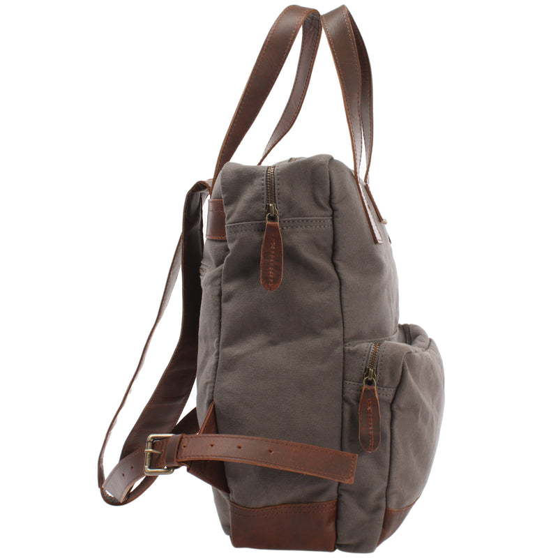 Leconi Canvasrucksack Freizeitrucksack Damen Herren DIN A4 Canvas grau LE1019 Flash Sale